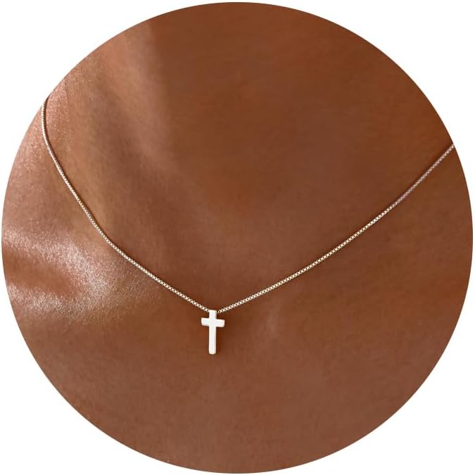Robaice Upgraded Crown Cross Necklace for Women, 14K Gold Plated Crown Cross Pendant Necklace, Non-Tarnish Faith Jewelry for Women, Christian Religious Gifts for Her - Image 1